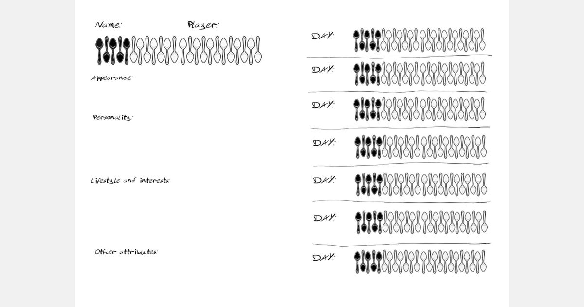 Spoons Character Sheet | RPG Item | RPGGeek