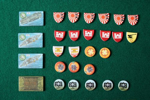 The tokens (Ships, Giretsu, Combat Engineers, Big Guns, Objective Medals, ...)