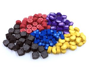 Pandemic: Meeple Source Realistic Wooden Viruses Tokens