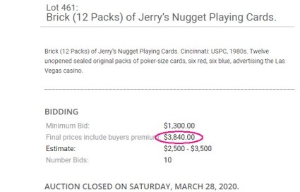 Jerry' Nugget Playing Cards