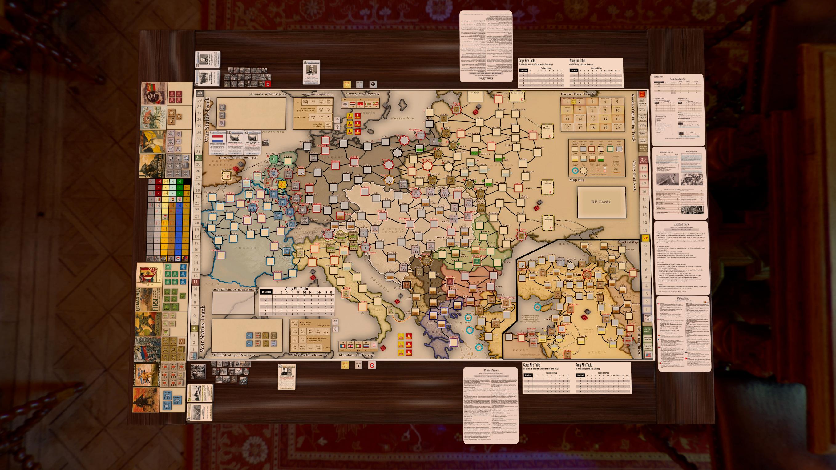 My variant rules, cards and map Paths of Glory