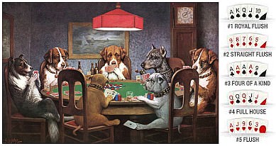 Dogs playing cards