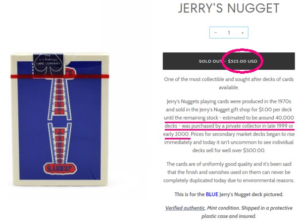 Jerry' Nugget Playing Cards