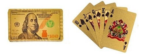 $100 Las Vegas Dollar Gold Foil Playing Cards