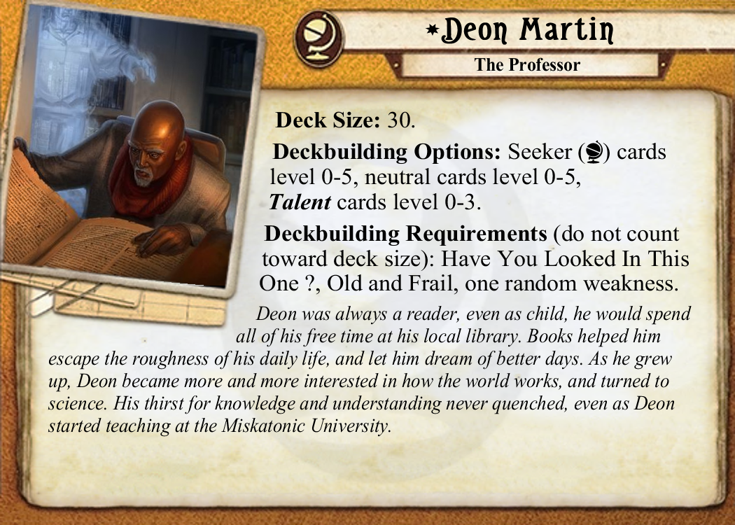5 custom investigators, looking for thoughts ! | BoardGameGeek