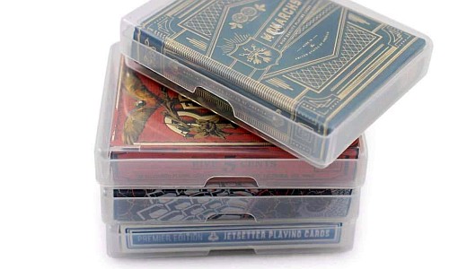 Details about   Clear Playing Card Deck Protector Coin Storage Box Work ID Badge Case Holder 