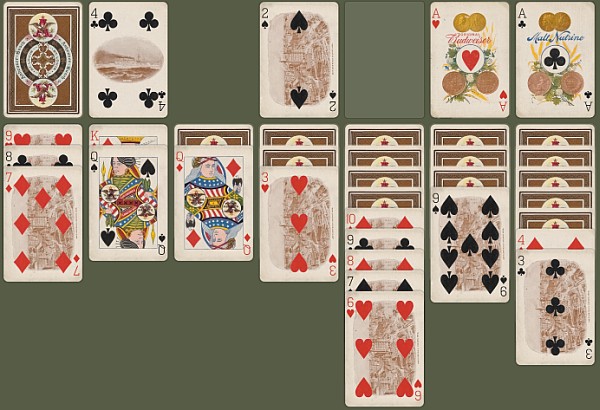 Stack the cards from Ace to King in Poki Klondike Solitaire