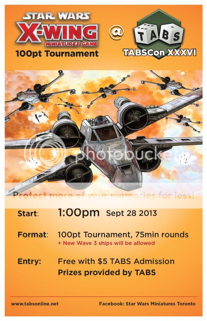 Star Wars: X-Wing minis tournament at the September 28th TABSCon