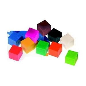 colored plastic cubes