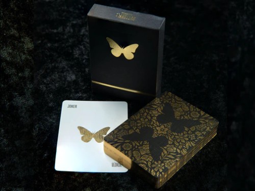 Butterfly Black playing cards