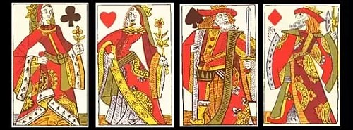 Ace/King/Queen/Jack from a set of Russian playing cards :  r/mildlyinteresting