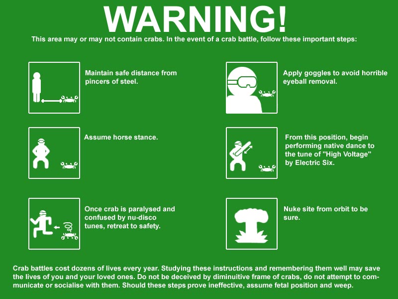 This is a warning message only. Warning. Follow these instructions. Warning watching from a distance.