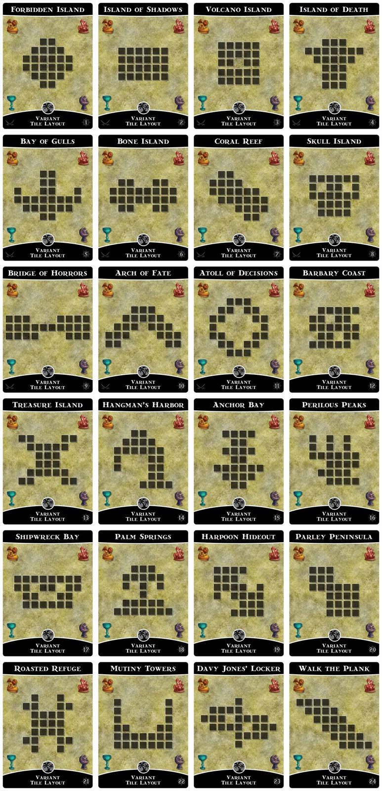 Official Variant Tile Layouts | Forbidden Island