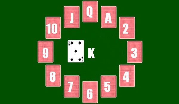 cardgames.io / Clock Solitaire - Gameplay 