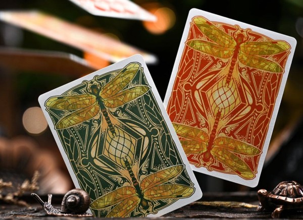 gambling frog playing cards