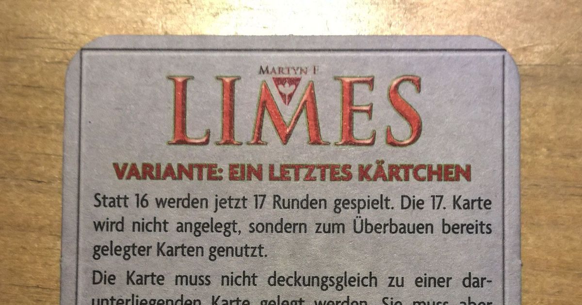 Limes Ein letztes Kärtchen Board Game BoardGameGeek
