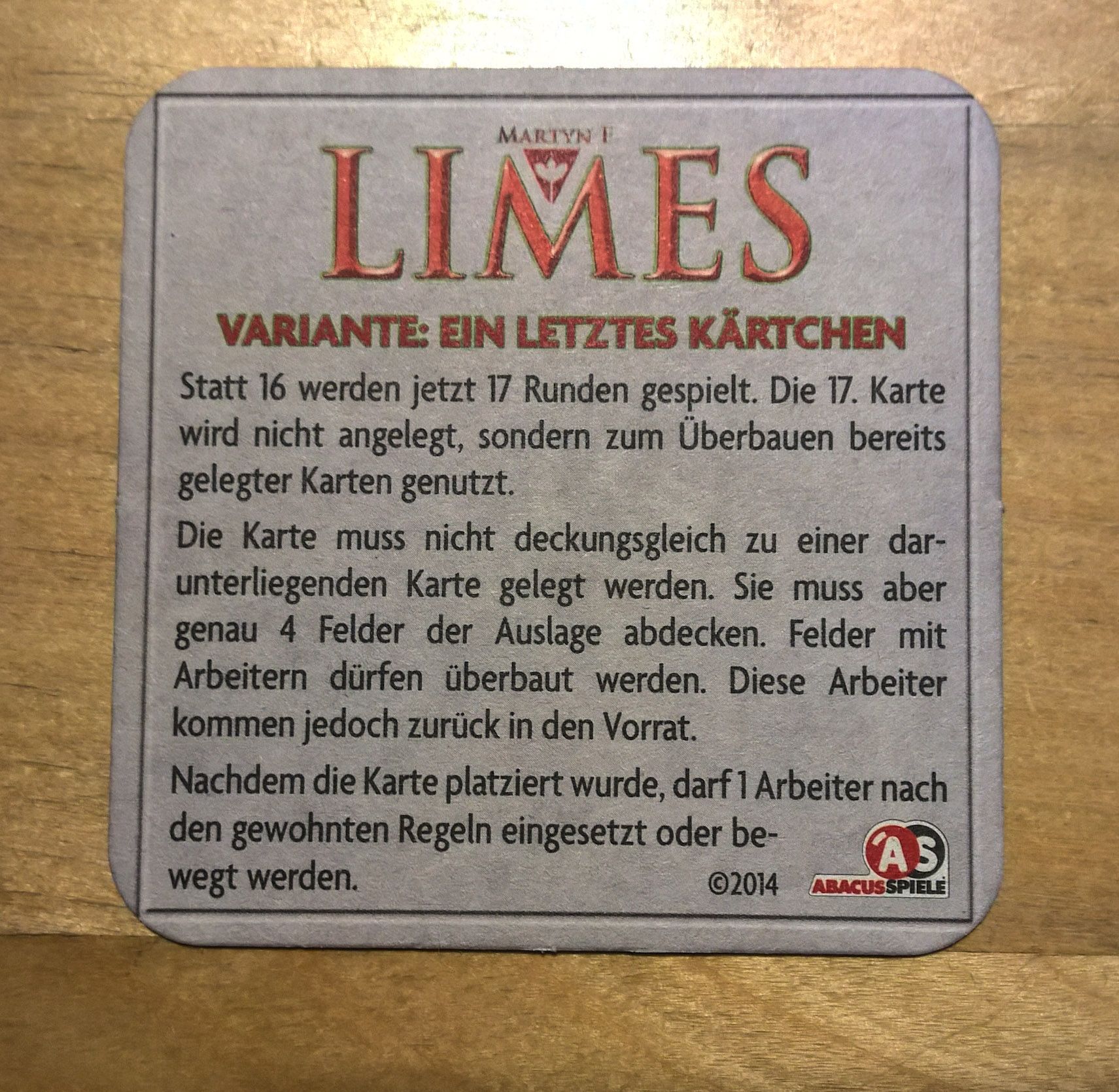 Limes: Ein letztes Kärtchen