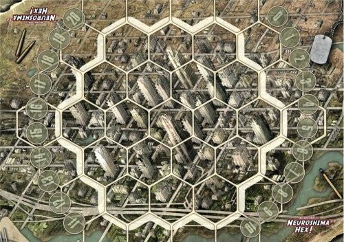 Tapis De Jeu Neuroshima Hex – Playmats P050 – Caoutchouc Antidérapant 33x29 Cm – Terrain Post-Apo – Accessoire Indispensable