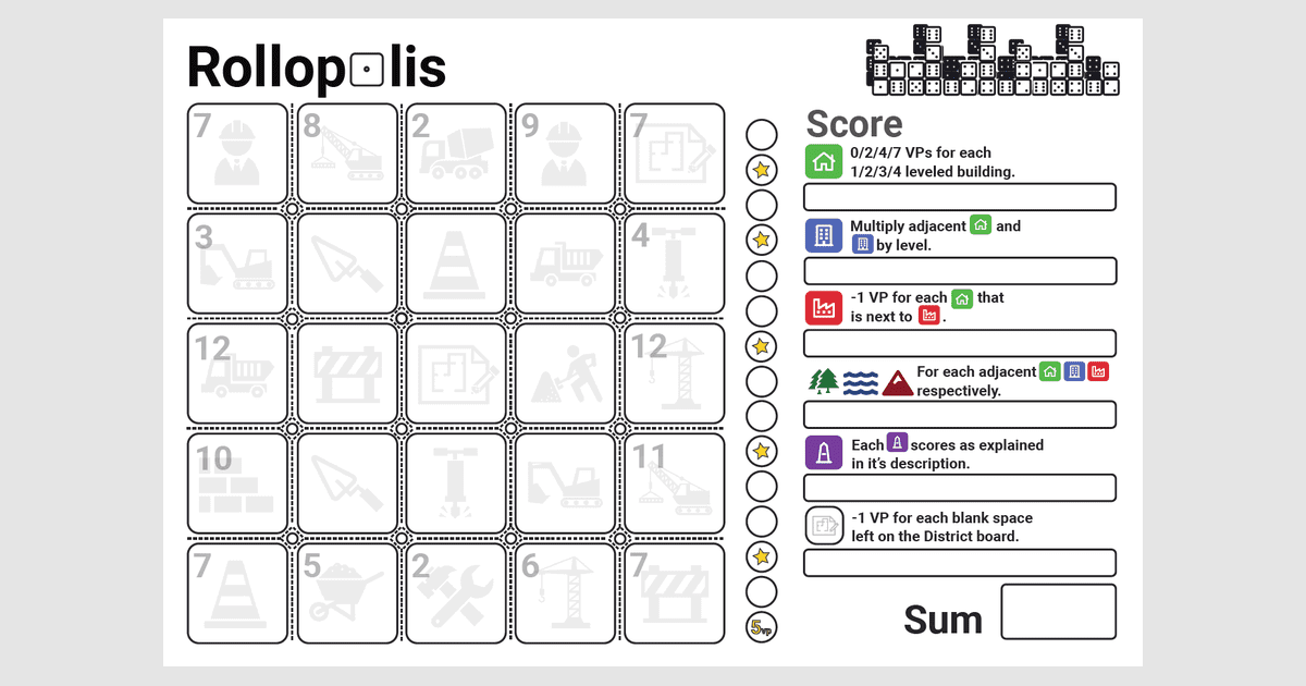 Print and Play Rollopolis Juegos Roll & Write BoardGameGeek