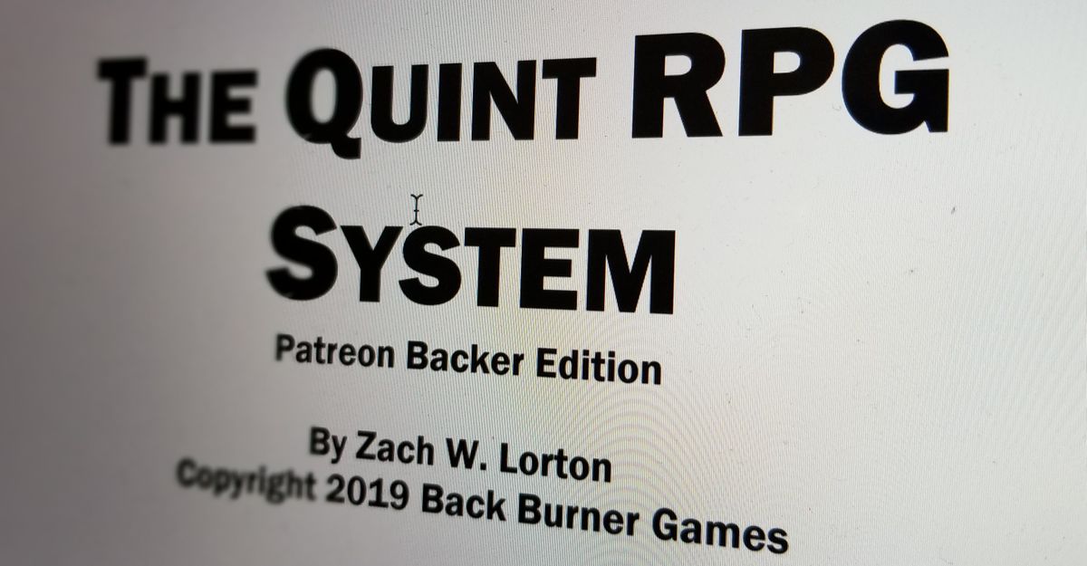 The Quint RPG System (Patreon Edition) | RPG Item | BoardGameGeek