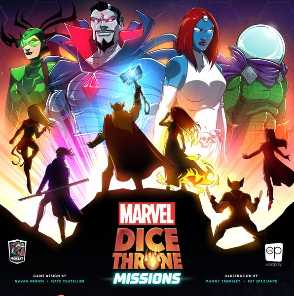 Marvel Dice Throne: Missions, Roxley, 2024 — front cover (image provided by the publisher)