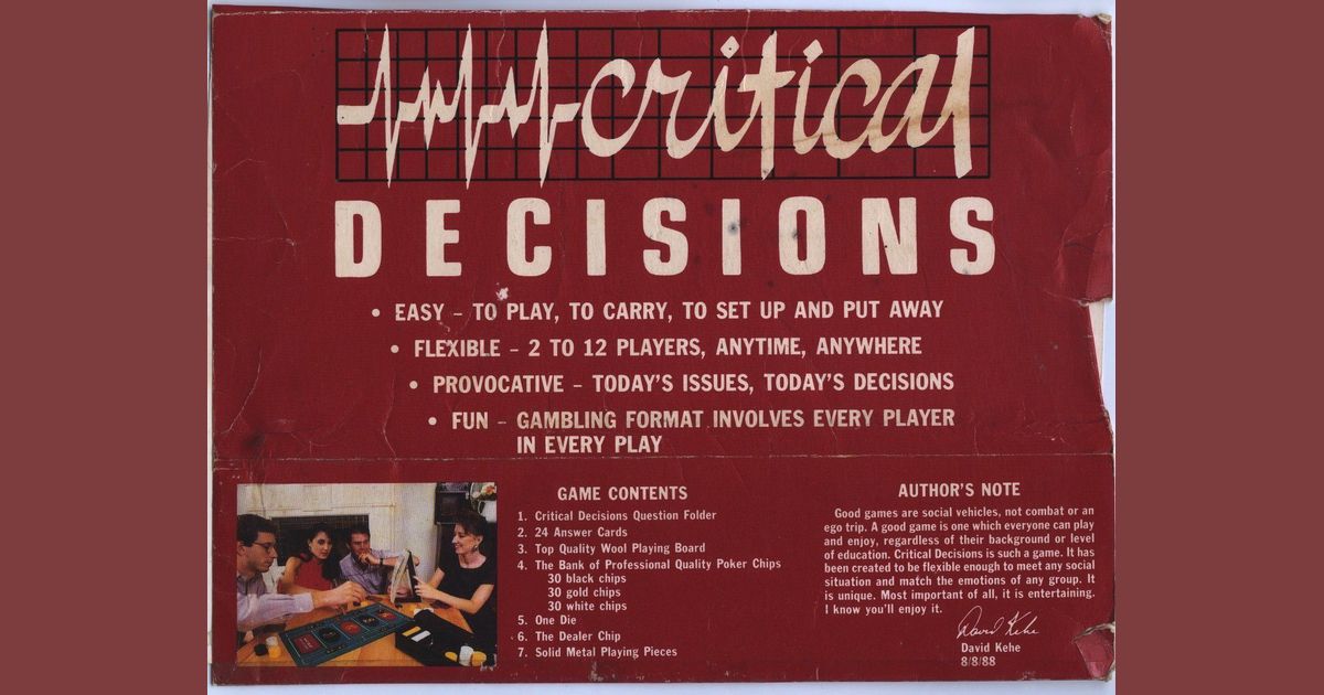 Critical Decisions Board Game BoardGameGeek