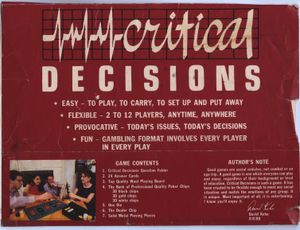 Critical Decisions