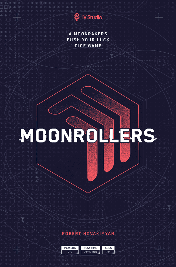 Moonrollers gioco da tavolo push-your-luck sci-fi per 2-5 giocatori - copertina ufficiale IV Studio