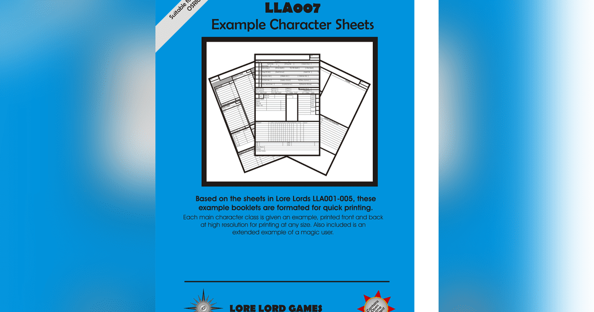LLA007: Character Record Examples | RPG Item | RPGGeek
