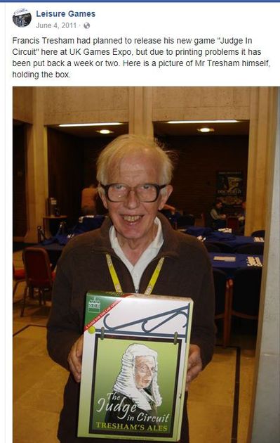 In Memorium Francis Tresham The Game Bistro BoardGameGeek