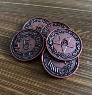 Expeditions/Scythe: Red $5 Metal Coins