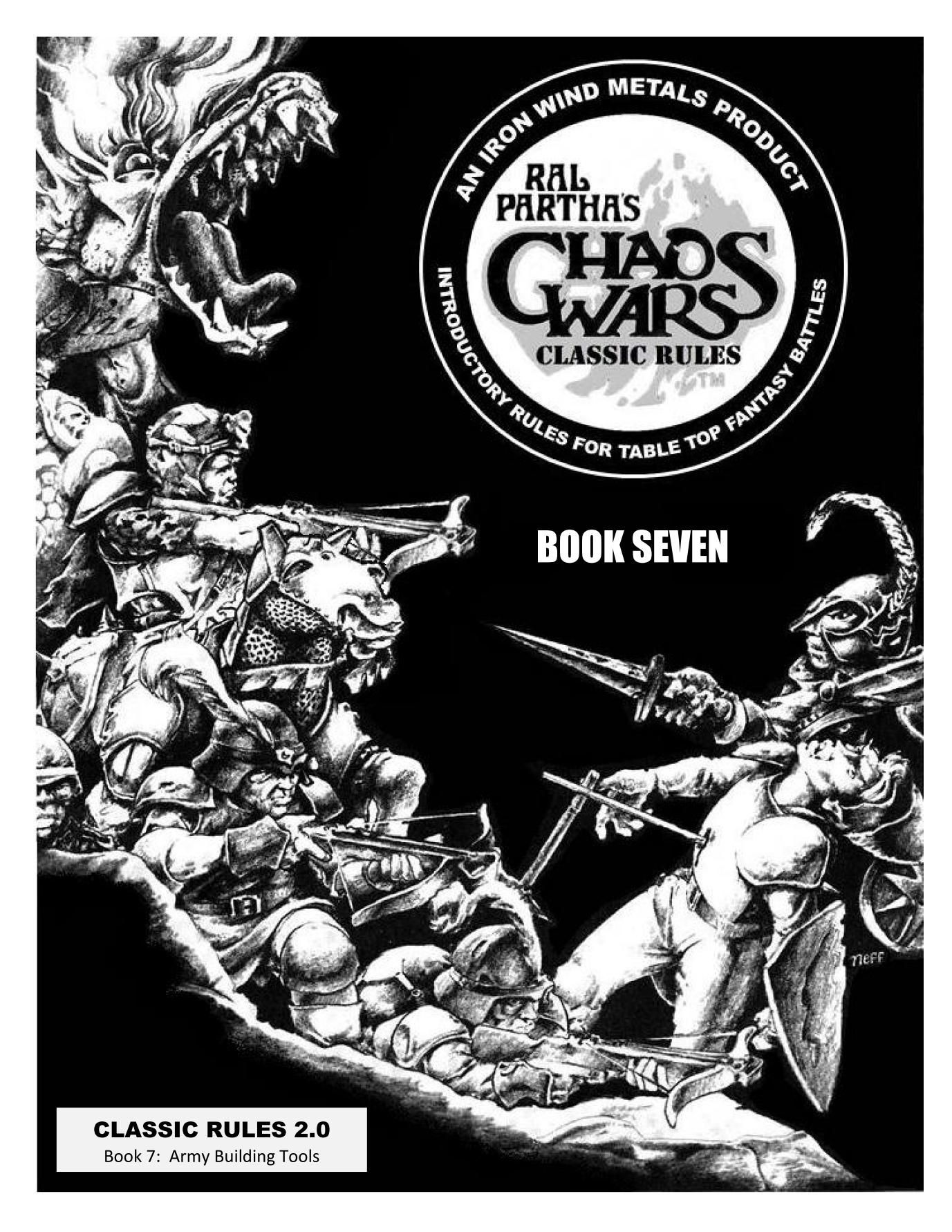 Ral Partha&#039;s Chaos Wars: Classic Rules – Book Seven: Army Building Tools