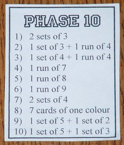 how to play phase 10 cards