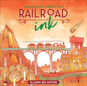 Board Game: Railroad Ink: Blazing Red Edition