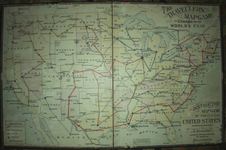 Travellers map game to Chicago and the World's Fair 