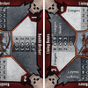 The statistic cards of a couple basic monsters. These cards give the monsters' base hit point, movement, attack and range values as well as any special abilities. They can be rotated or flipped over depending on the level of the scenario.