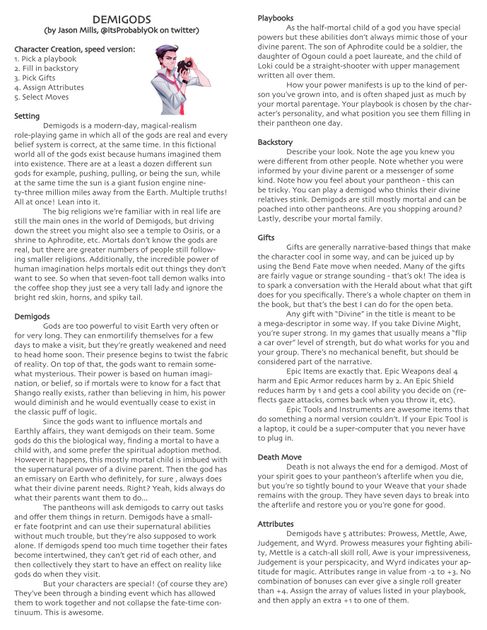 Demigods | RPG Item | RPGGeek