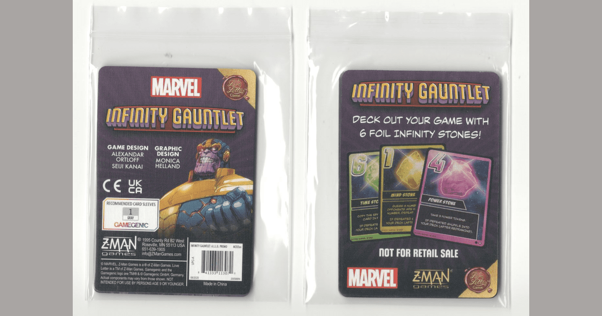 OtBG MARVEL Infinity Gauntlet A Love Letter Game Foil infinity Stone Promos New 