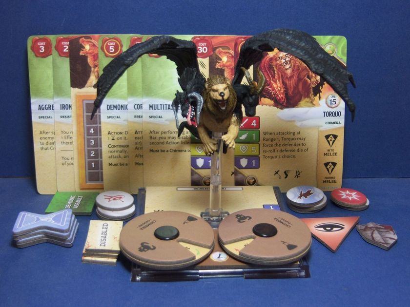 Dungeons & Dragons Attack Wing Chimera Miniature w/2 Promo Cards
