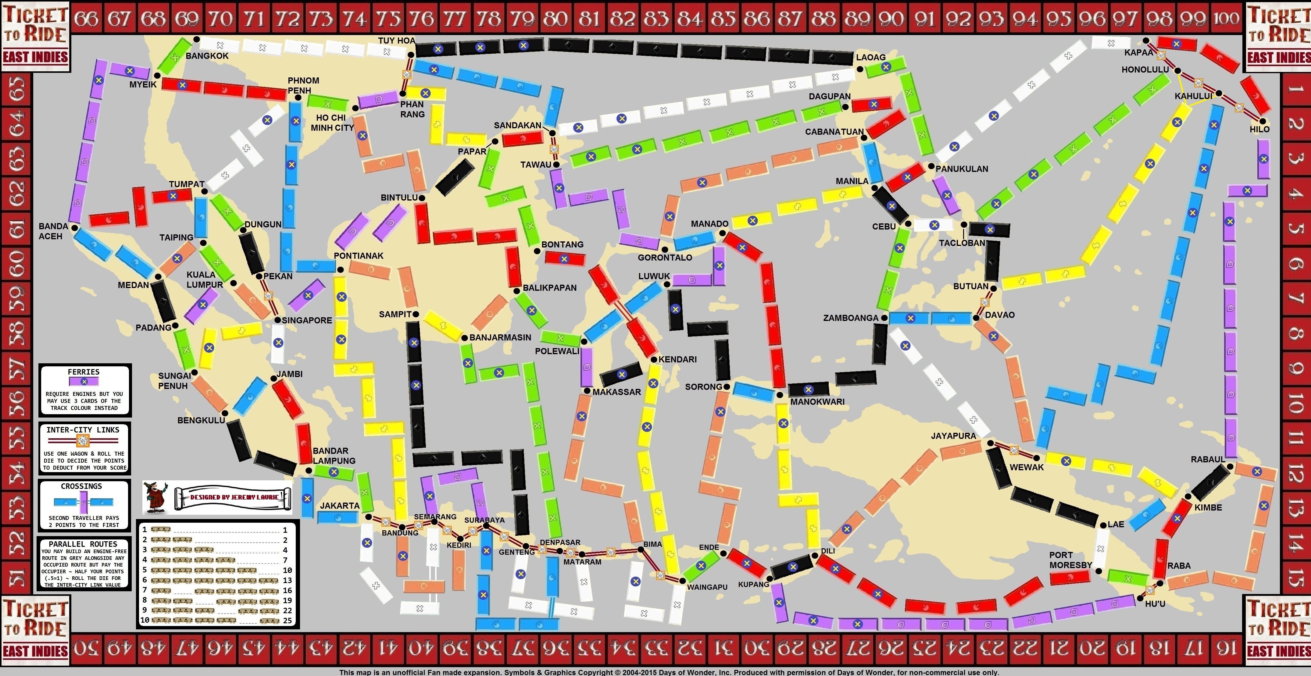 East Indies (fan expansion for Ticket to Ride)