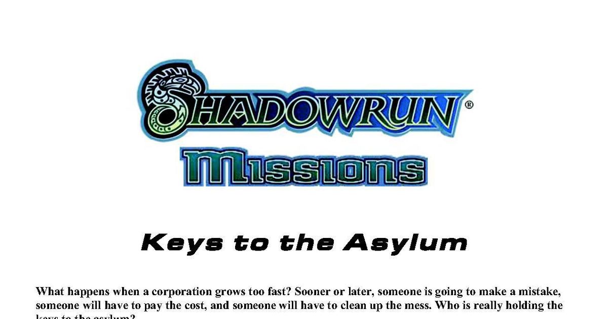 SRM01-07: Keys to the Asylum | RPG Item | RPGGeek