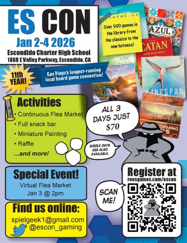 2026 EsCon Gaming Convention Virtual Flea Market 3 Jan (2pm Exchange)