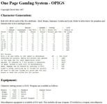 RPG Item: OPIGS: One Page GamIng System