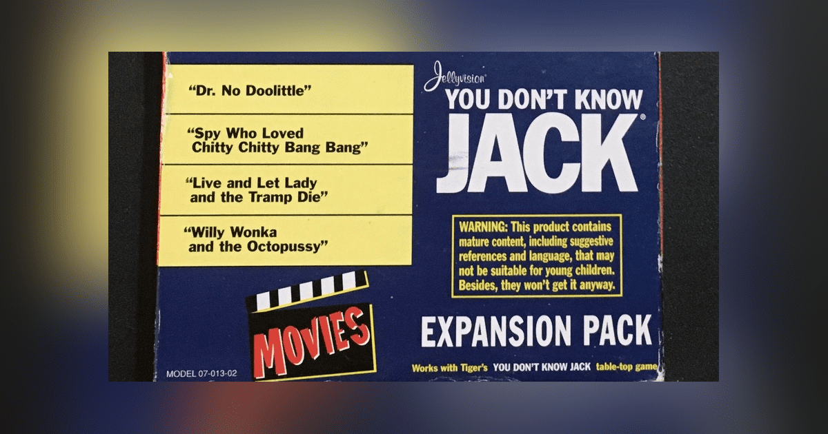 You Don't Know Jack Movies Expansion Pack Board Game BoardGameGeek