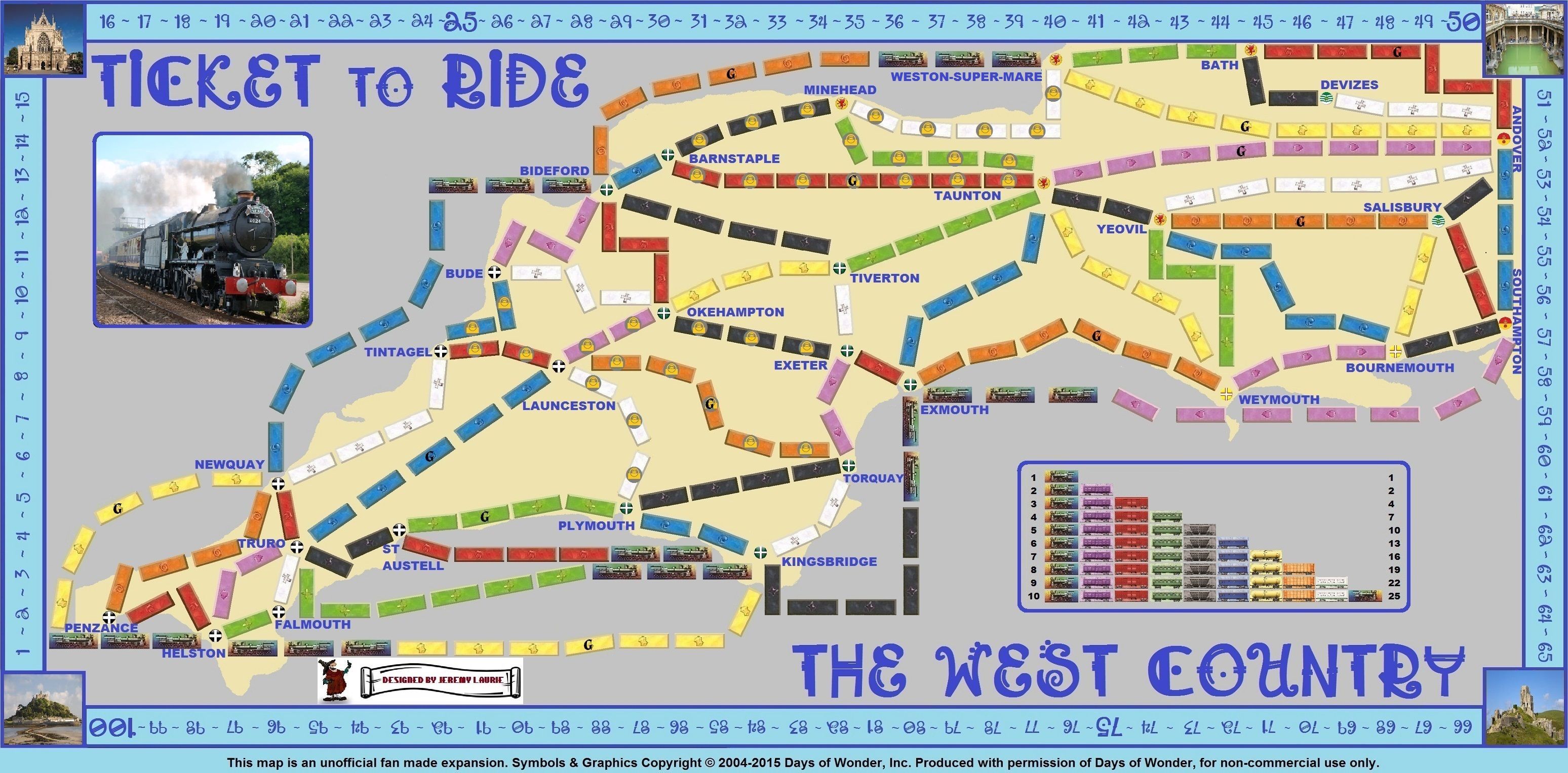 West Country (UK) (fan expansion of Ticket to Ride)