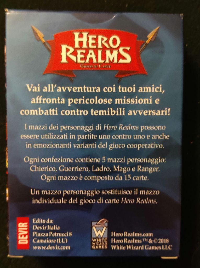 Hero Realms 5 Personaggi Chierico Guerriero Ladro Mago Ranger Image Boardgamegeek