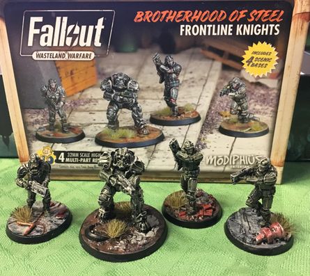 4 Modiphius:Fallout Wasteland 32mm MinisBrotherhood of steel Frontline Knights 