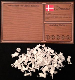 Empires: Age of Discovery – Denmark Player Board and White Figures