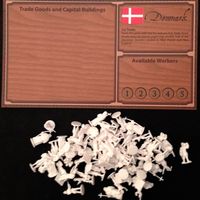Empires: Age of Discovery – Denmark Player Board and White Figures