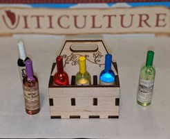 Viticulture: LaserLand Mini Wine Bottles in a Wooden Crate